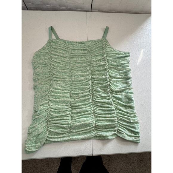 "Torrid", Mesh,Shirred,Stretch,Cami,Tank,Fairy,Gathered,Ruched,Cropped,Top - Picture 7 of 7